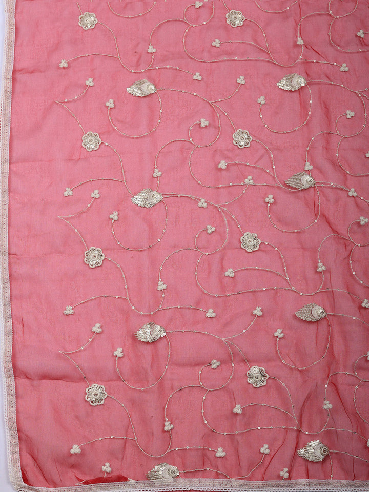 Embroidered Cotton Unstitched Suit With Pant &amp; Dupatta