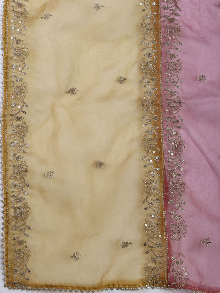 Embroidery Chanderi Unstitched Suit With Dupatta