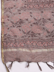 Printed Cotton Blend Unstitched Suit With Dupatta