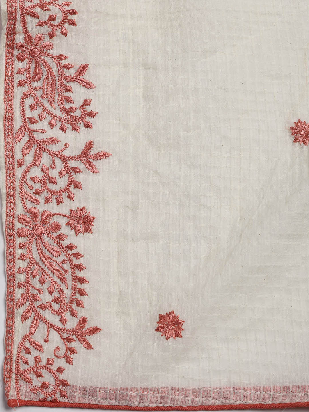 Embroidered Cotton Blend Unstitched Suit Piece With Dupatta
