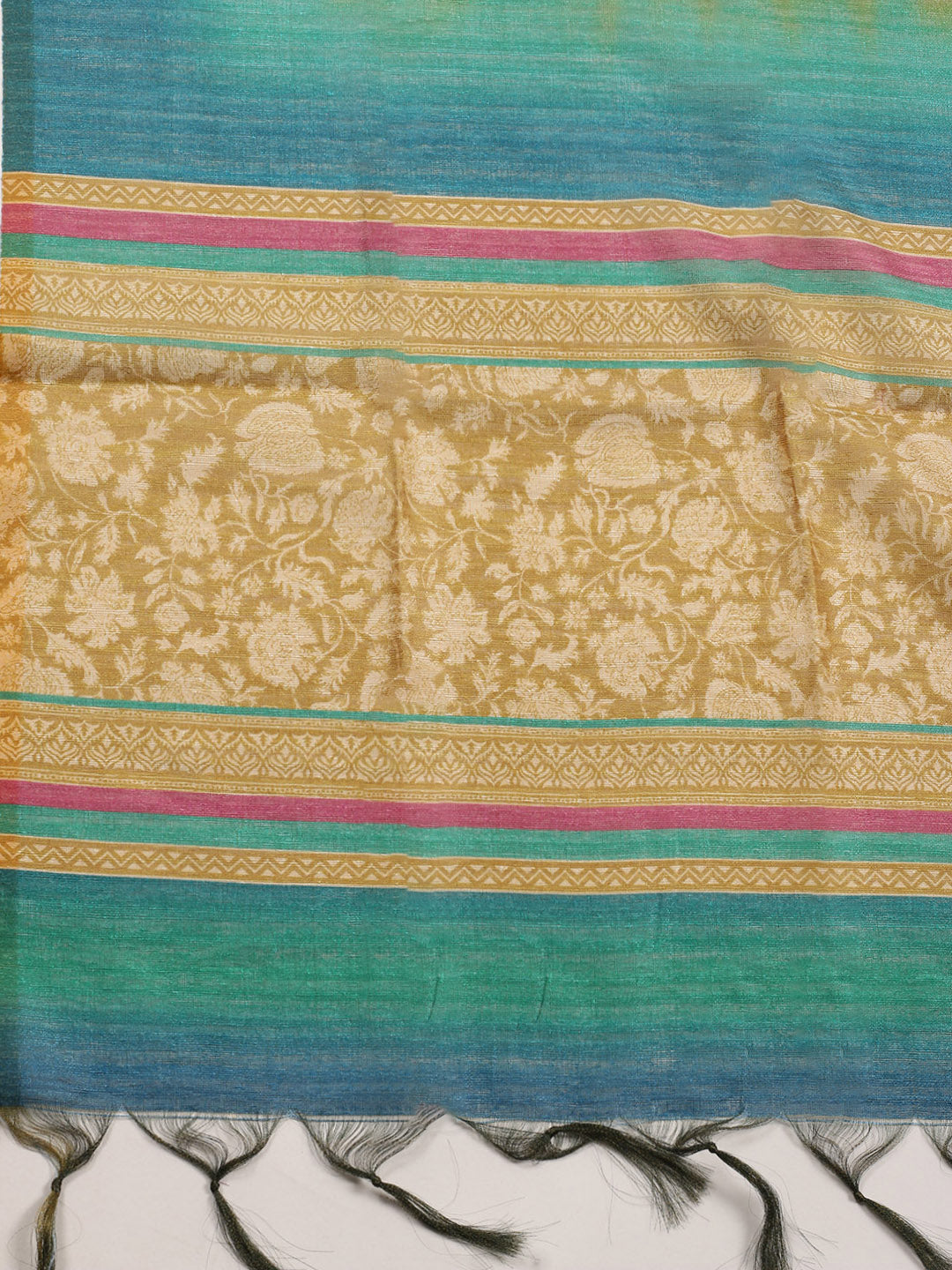 Zari Neck Embroidered Chanderi Unstitched Suit With Dupatta