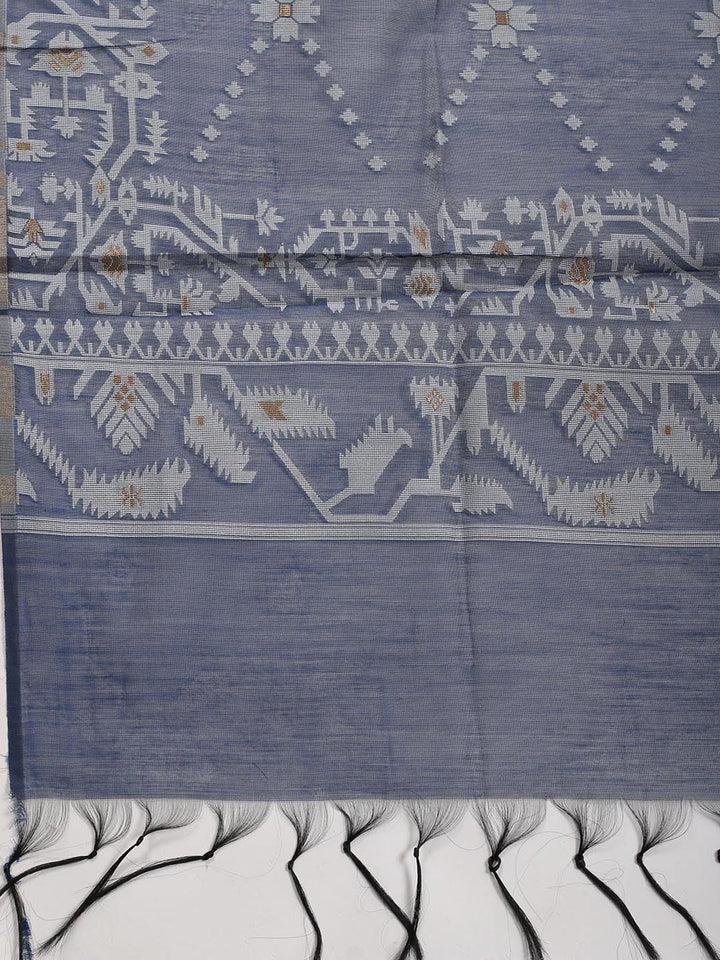 Jamdani Chanderi Unstitched Suit Piece With Dupatta