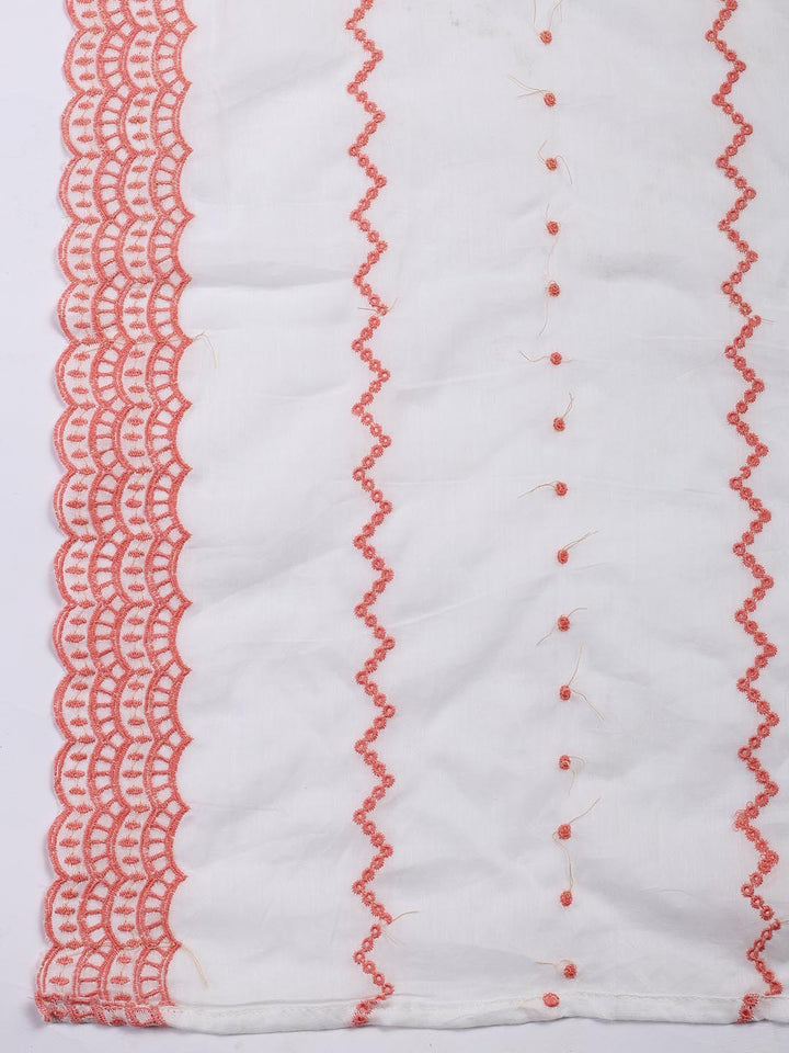Neck Embroidered Cotton Blend Unstitched Suit With Dupatta