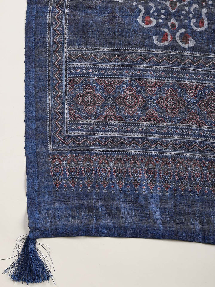 Neck Embroidery Tussar Unstitched Suit Piece With Dupatta