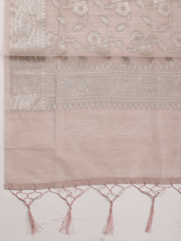 Woven Chanderi Unstitched Suit Piece With Dupatta