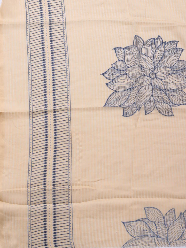 Printed Cotton Blend Unstitched Suit With Dupatta
