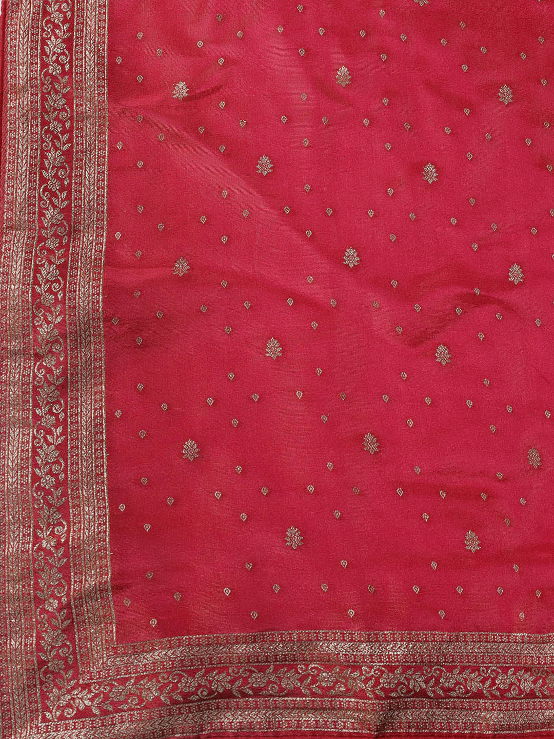 Embroidered Art Silk Unstitched Suit Piece With Dupatta