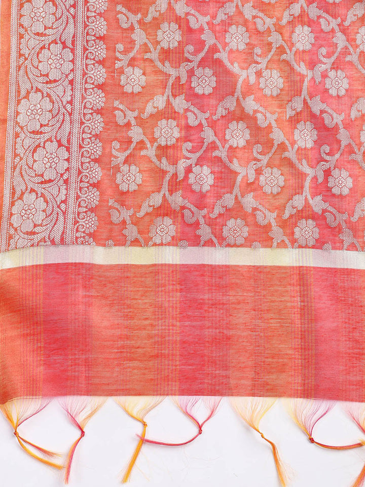 Woven Chanderi Unstitched Suit With Dupatta