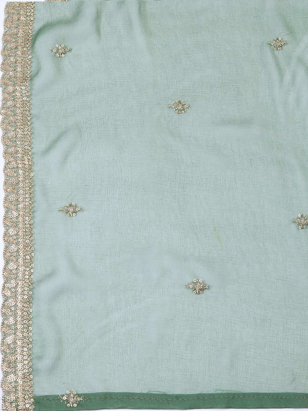 Neck Embroidered Tissue Unstitched Suit With Dupatta