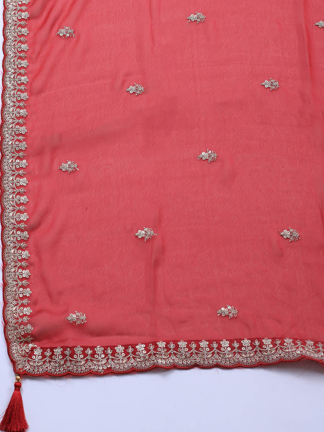 Zari Jaal Art Silk Unstitched Suit Piece With Dupatta