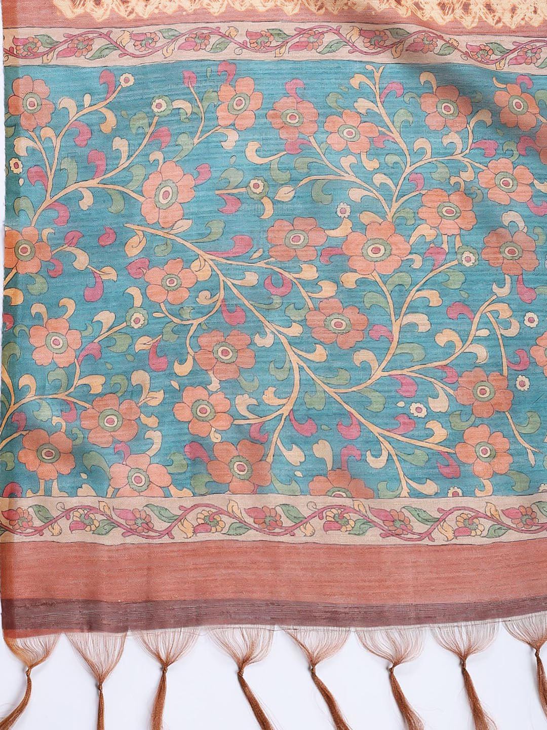 Neck Embroidered Tussar Unstitched Suit Piece With Dupatta