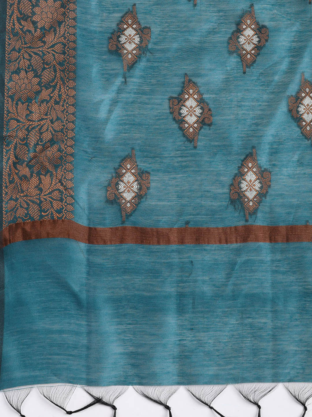 Woven Chanderi Unstitched Suit With Dupatta