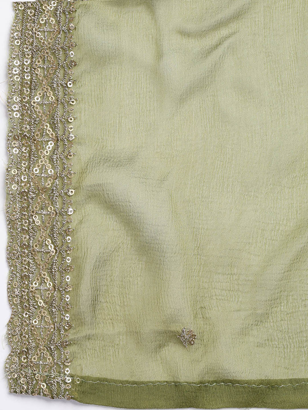 Patch Neck Art Silk Unstitched Suit With Dupatta