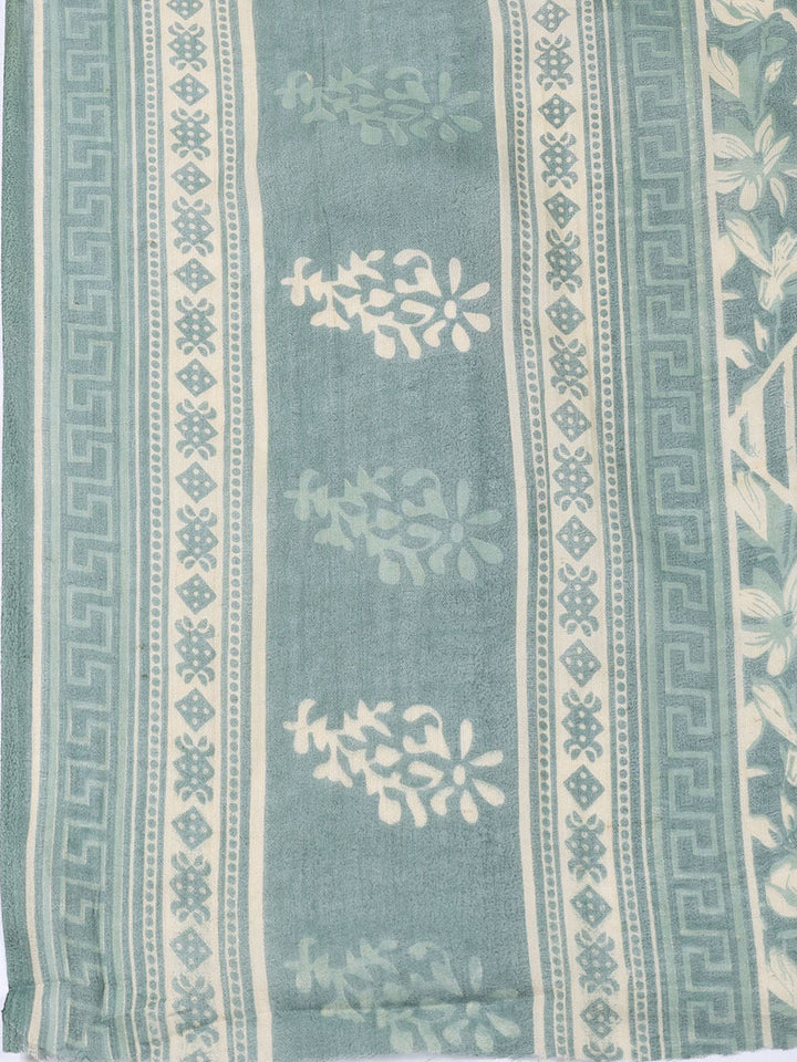 Neck Patti Cotton Blend Unstitched Suit With Dupatta