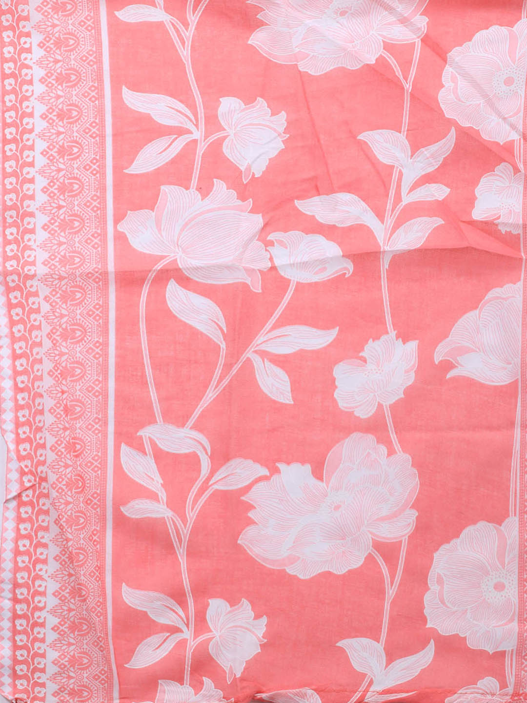 Printed Cotton Blend Unstitched Suit With Dupatta