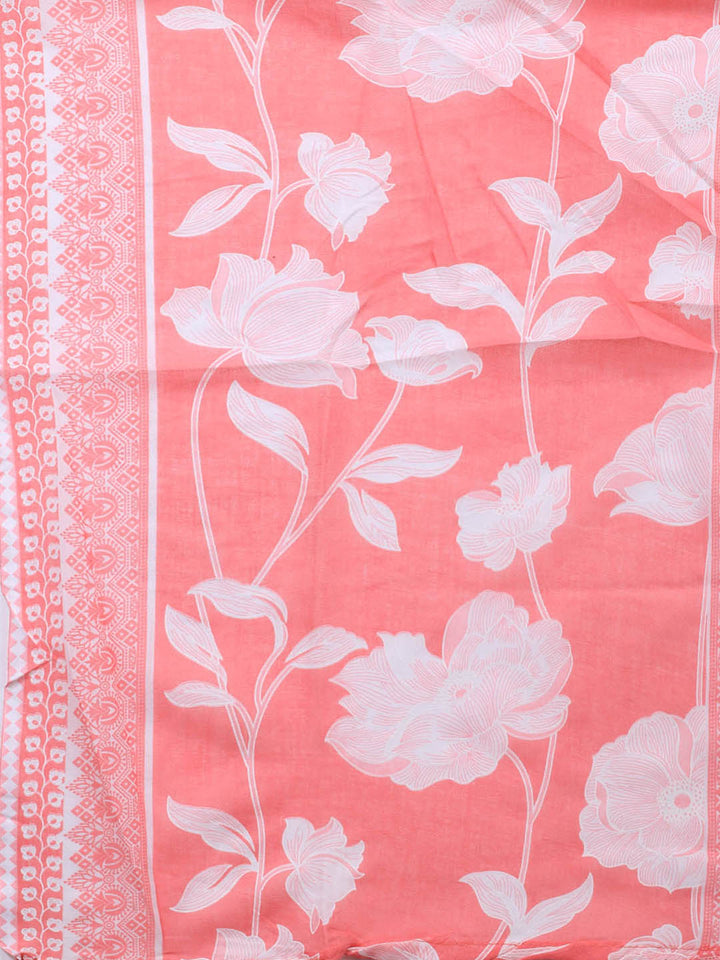 Printed Cotton Blend Unstitched Suit With Dupatta