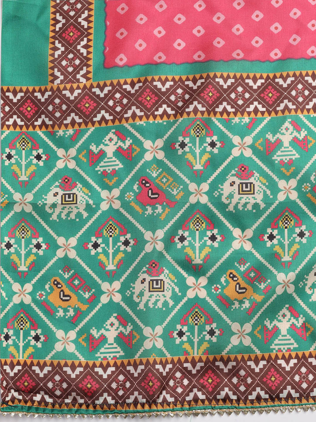 Cotton Blend Unstitched Suit Piece With Dupatta