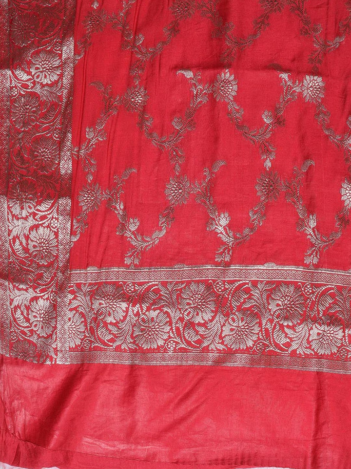 Woven Chanderi Unstitched Suit With Dupatta