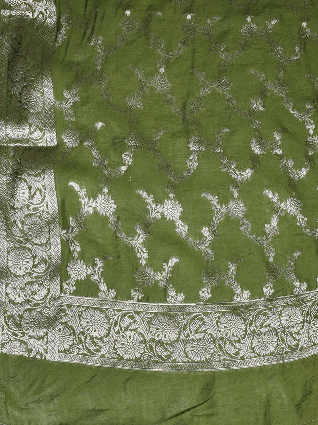 Woven Chanderi Unstitched Suit With Dupatta