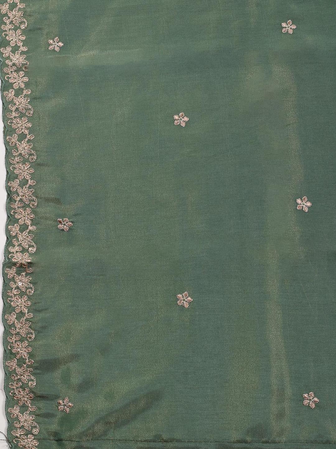 Neck Embroidered Tissue Unstitched Suit With Dupatta