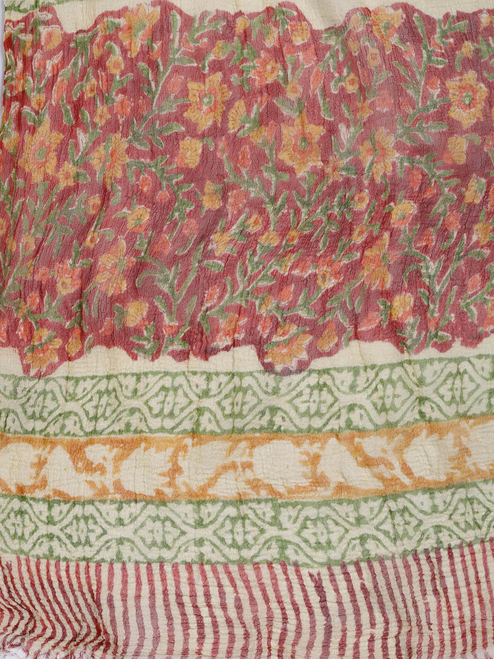 Printed Cotton Blend Unstitched Suit With Dupatta