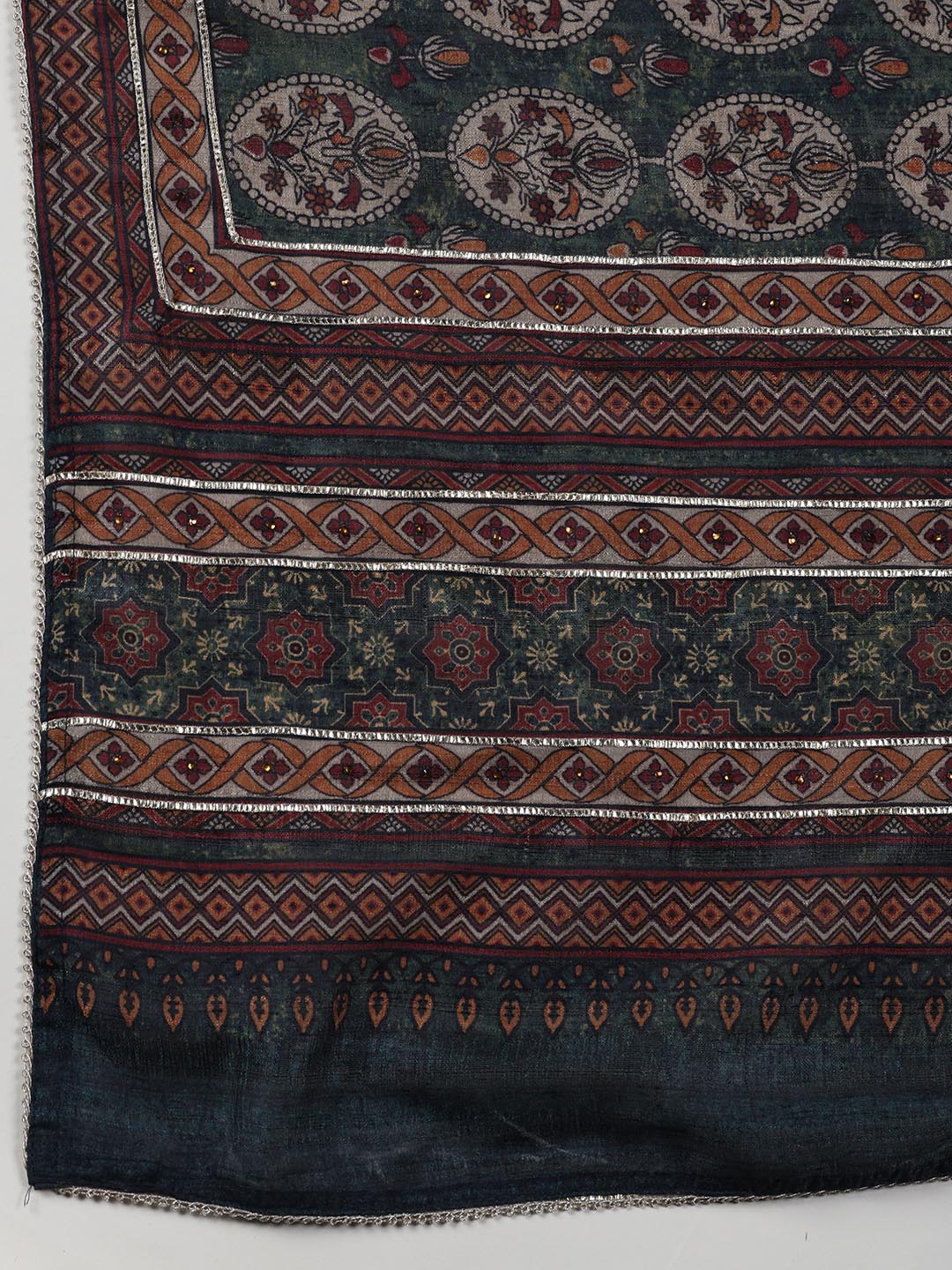 Neck Embroidery Tussar Unstitched Suit Piece With Dupatta