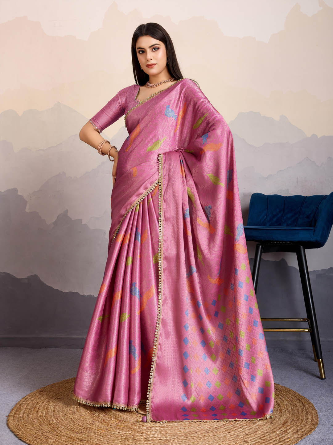 Zari Jaal Woven Art Silk Saree