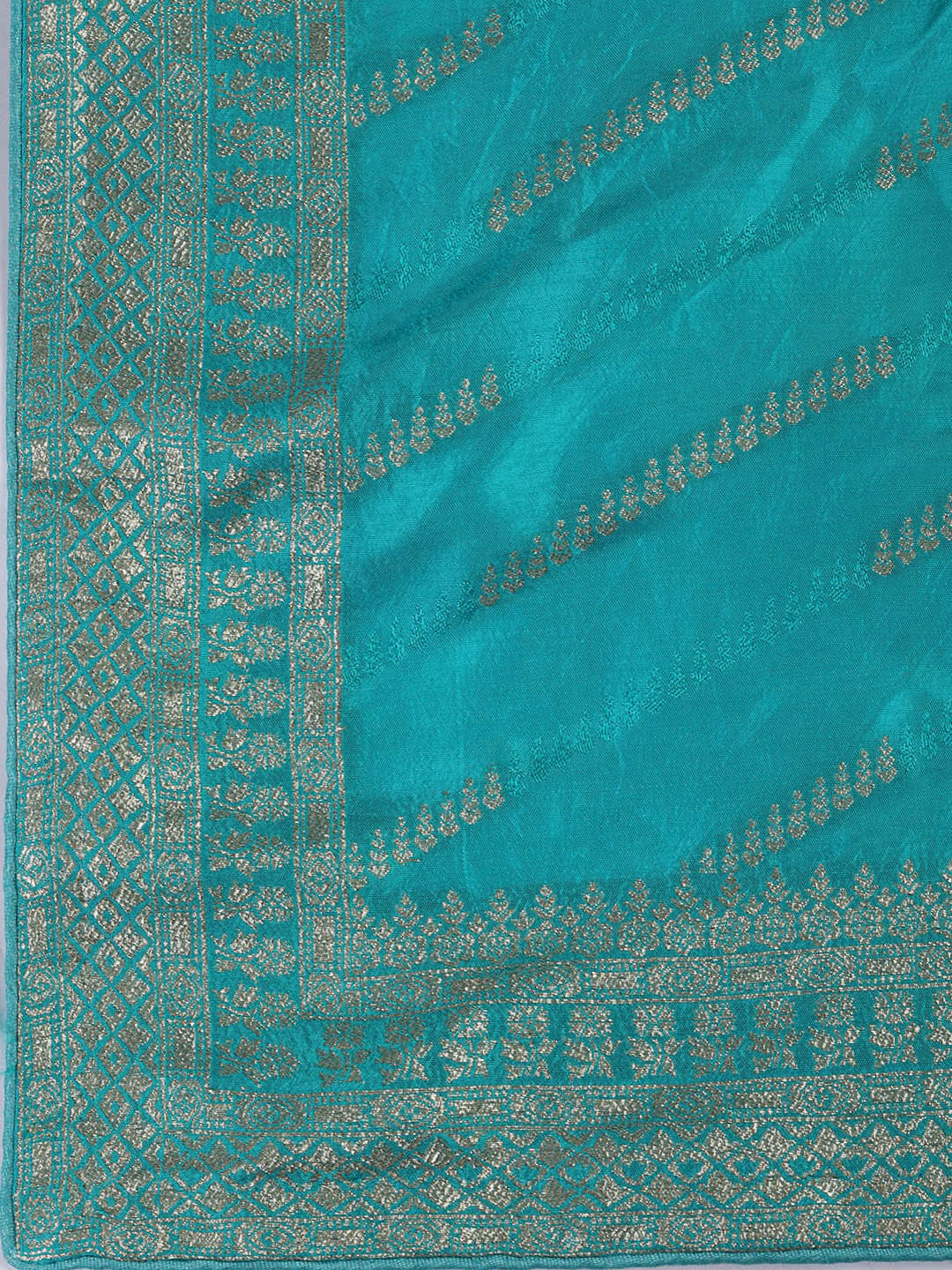 Embroidery Chanderi Unstitched Suit With Dupatta