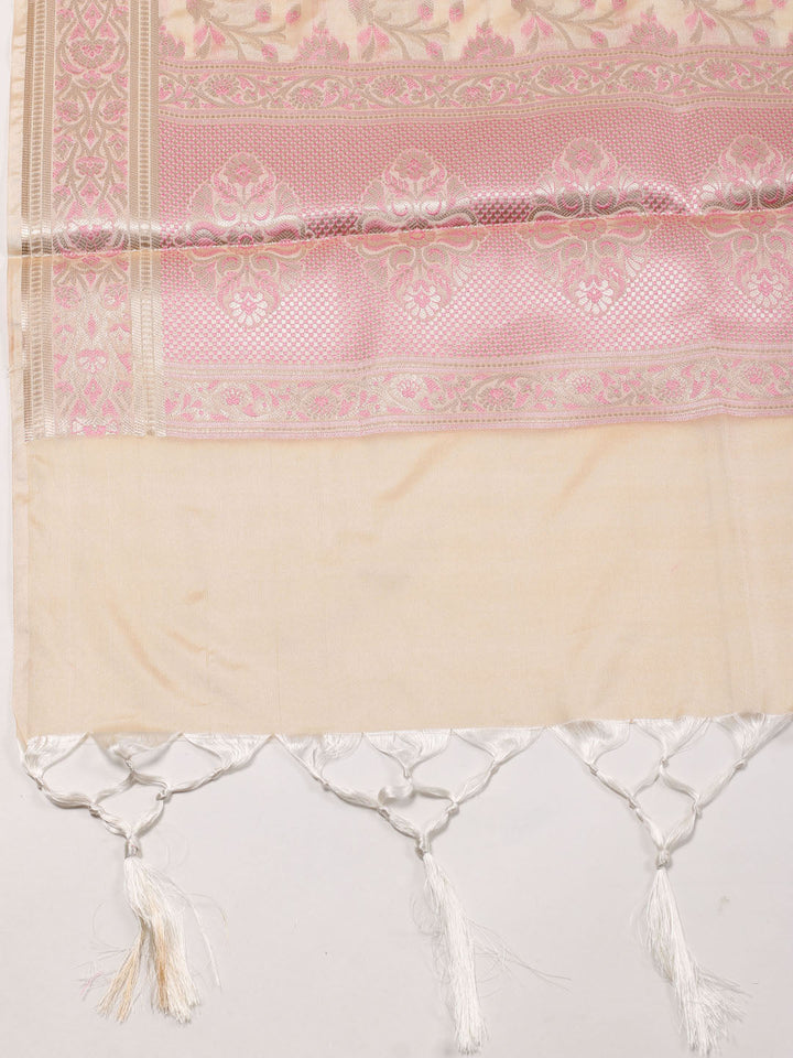 Woven Chanderi Unstitched Suit Piece With Dupatta