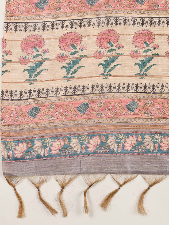 Neck Embroidery Chanderi Unstitched Suit Piece With Dupatta