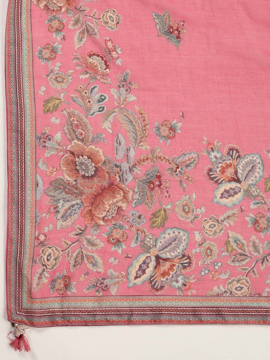 Printed Muslin Unstitched Suit Piece With Dupatta