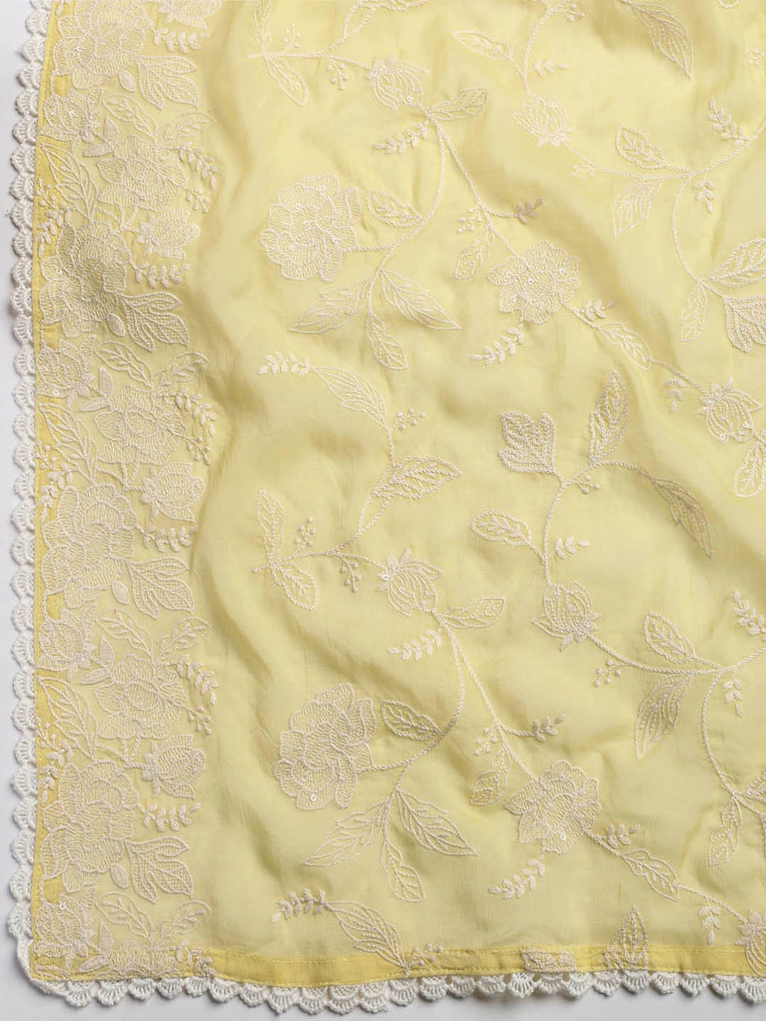 Embroidery Linen Unstitched Suit With Dupatta