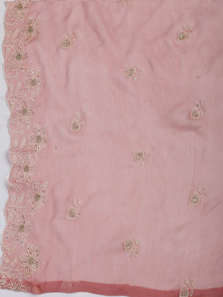 Embroidered Organza Unstitched Suit Piece With Dupatta