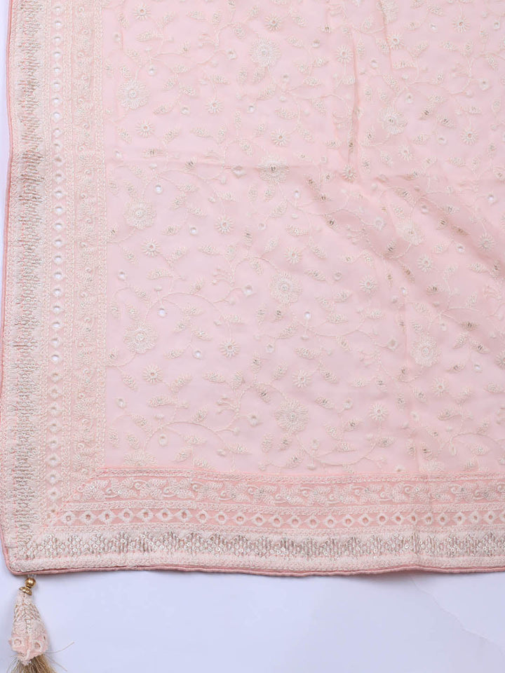 Embroidered Georgette Unstitched Suit Piece With Dupatta