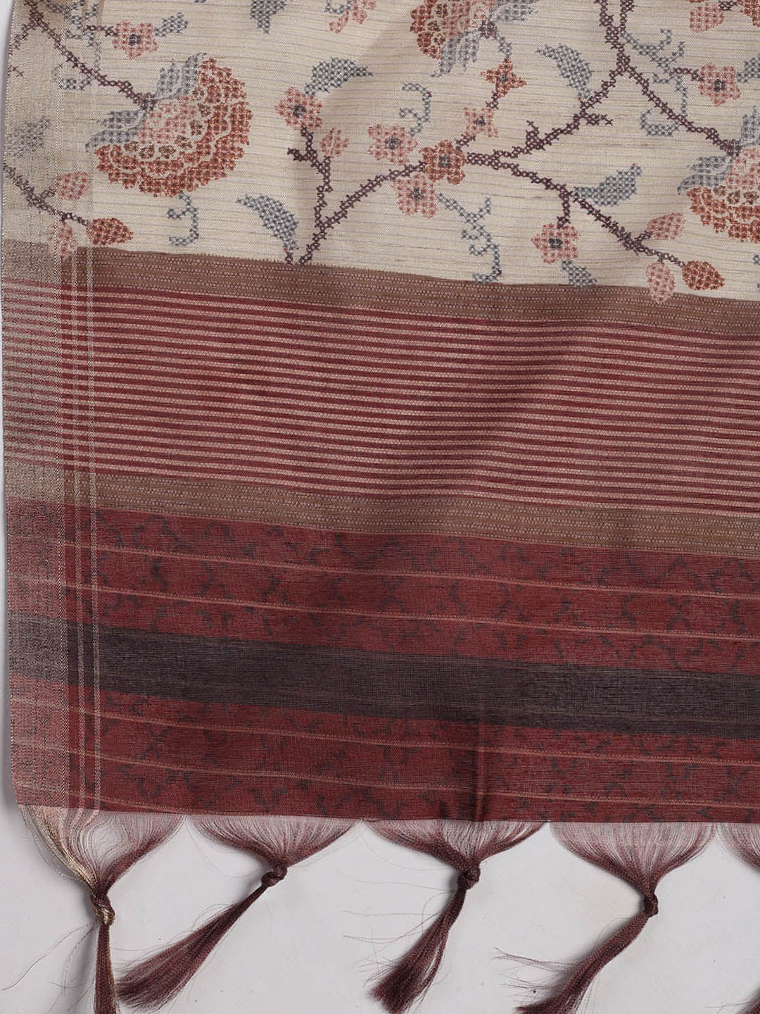 Embroidered Chanderi Unstitched Suit Piece With Dupatta