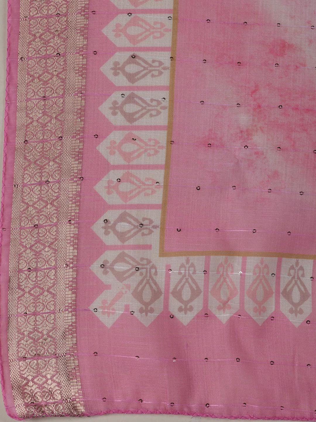 Neck Embroidered Linen Unstitched Suit Piece With Dupatta