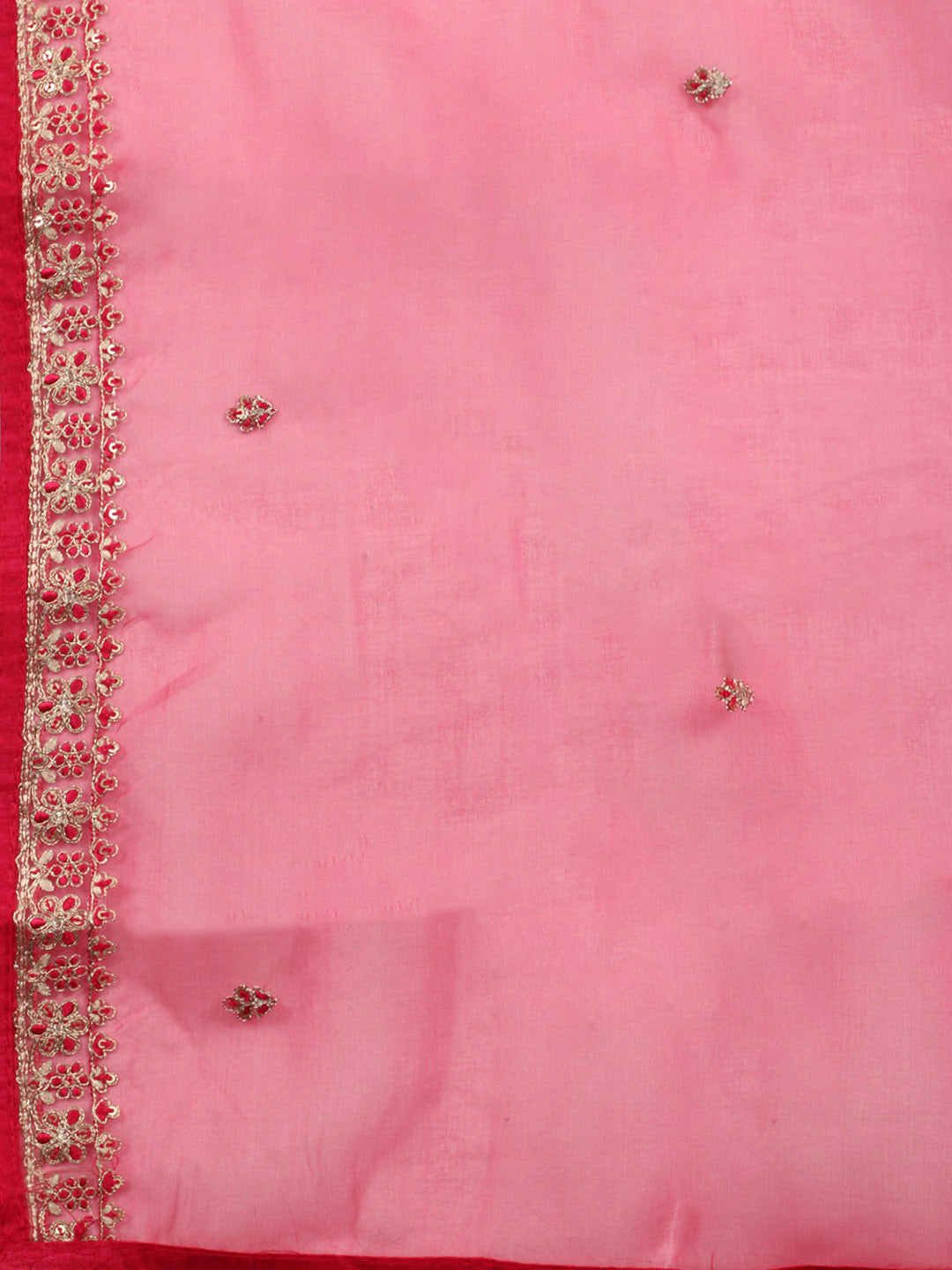 Neck Embroidered Organza Unstitched Suit With Dupatta