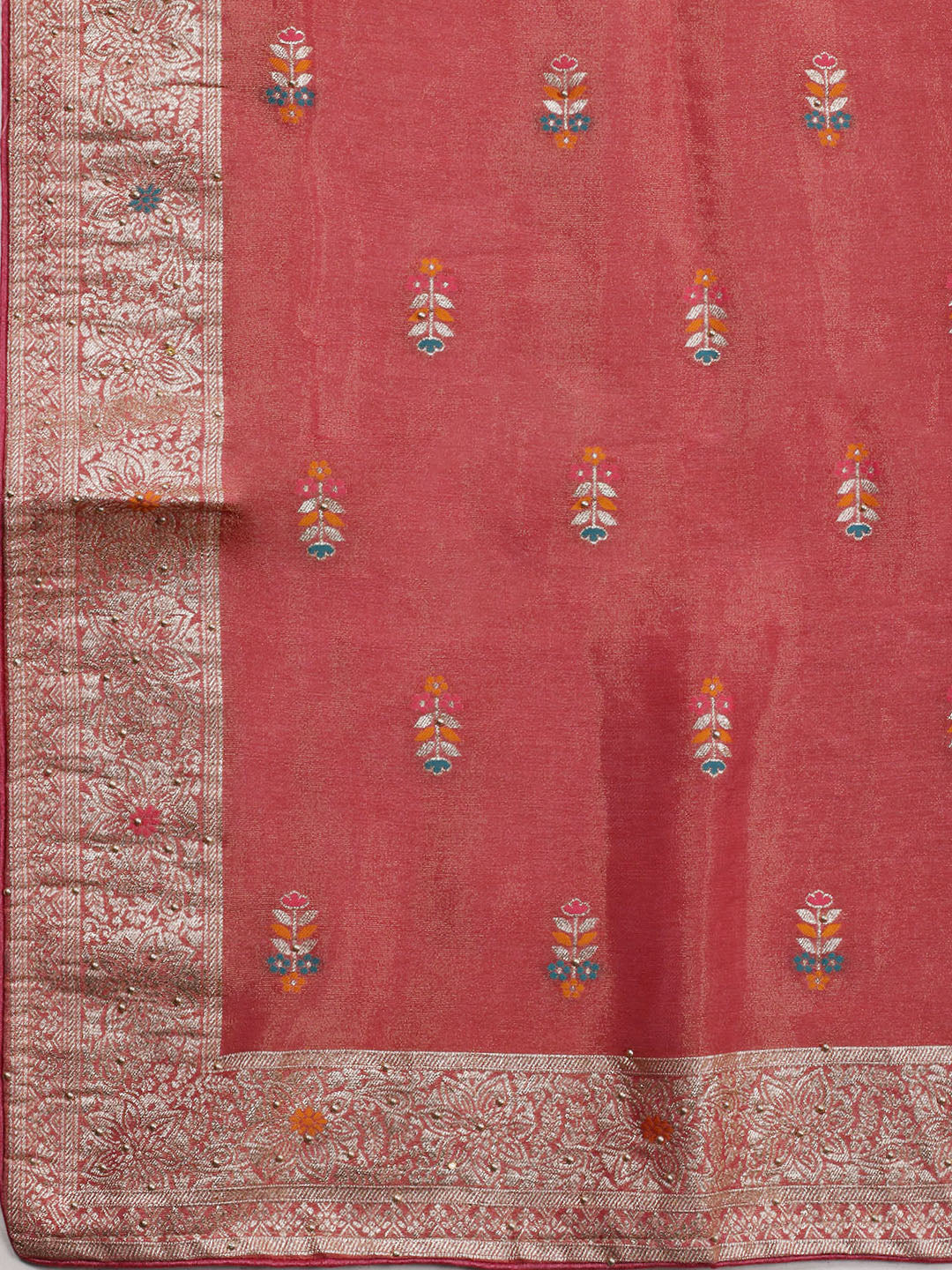 Woven Tissue Unstitched Suit Piece With Dupatta