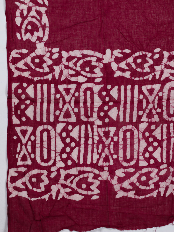 Printed Cotton Blend Unstitched Suit With Dupatta