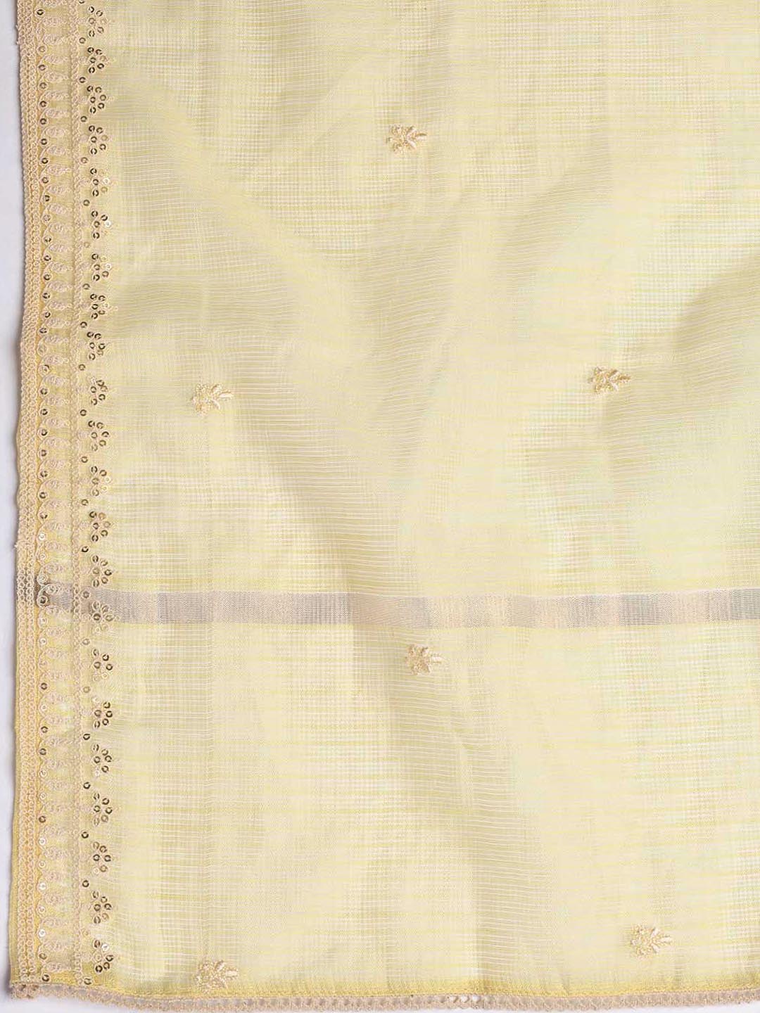 Embroidered Cotton Blend Unstitched Suit Piece With Dupatta