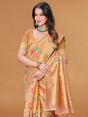 Zari Jaal Cotton Woven Saree