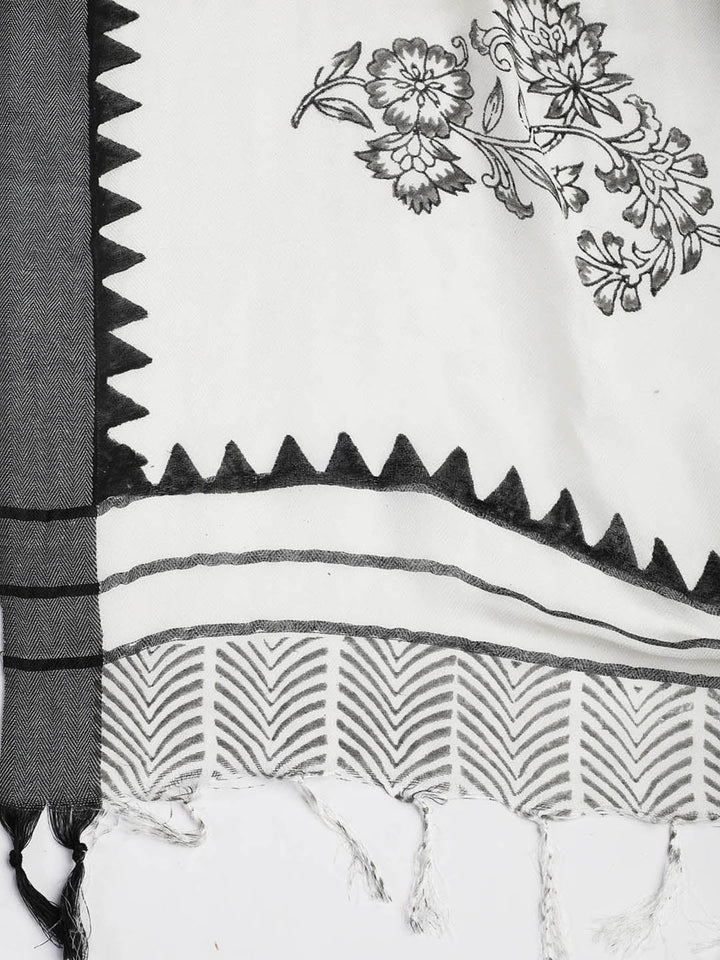 Neck Embroidered Cotton Blend Unstitched Suit With Dupatta