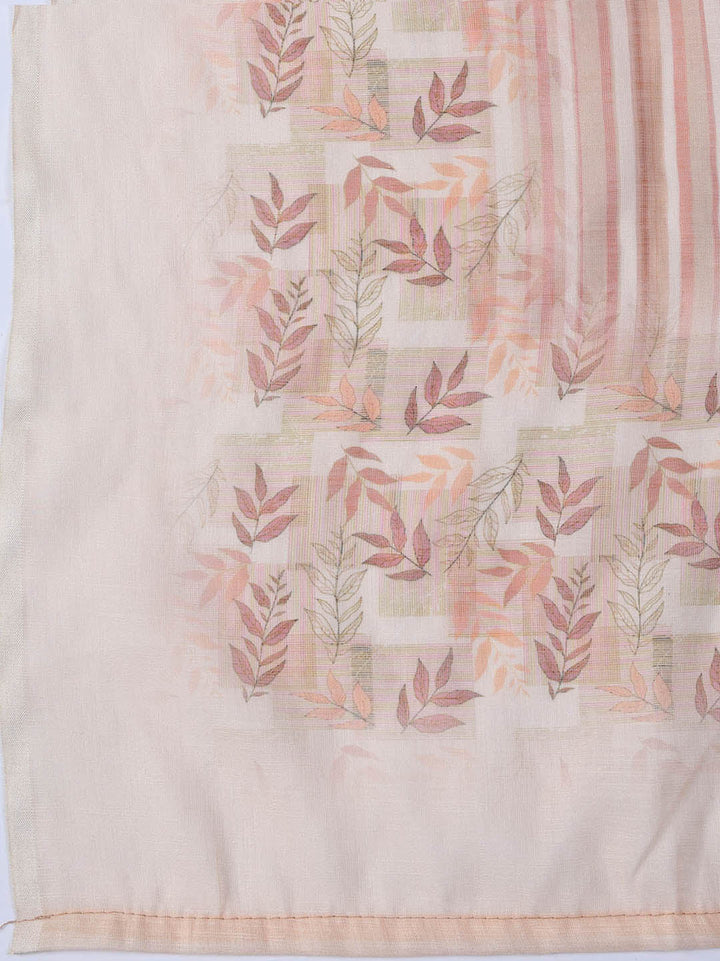 Printed Linen Unstitched Suit With Dupatta