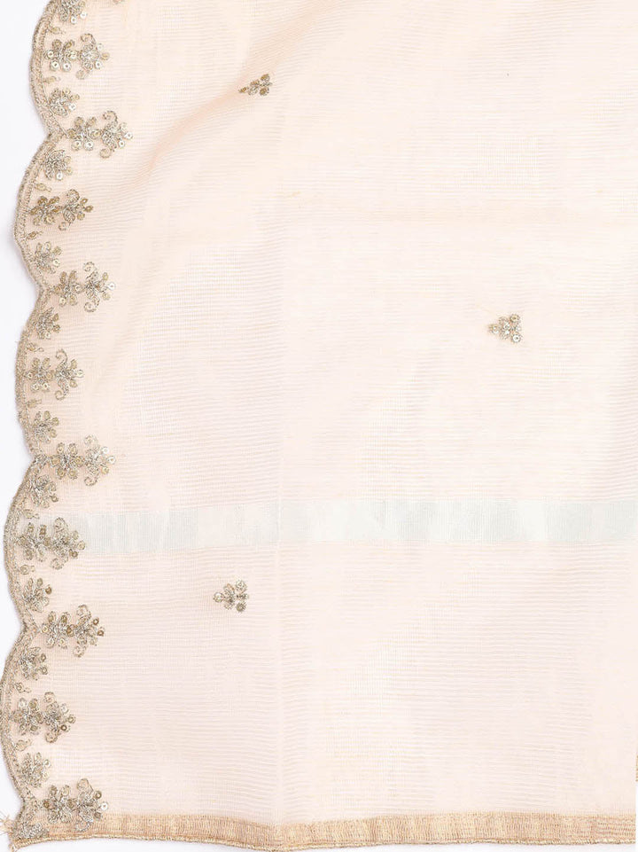 Embroidered Cotton Blend Unstitched Suit Piece With Dupatta