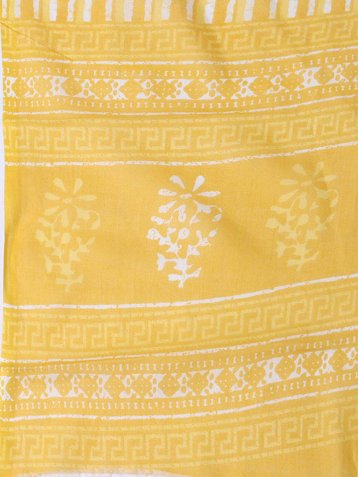Neck Patti Cotton Blend Unstitched Suit With Dupatta