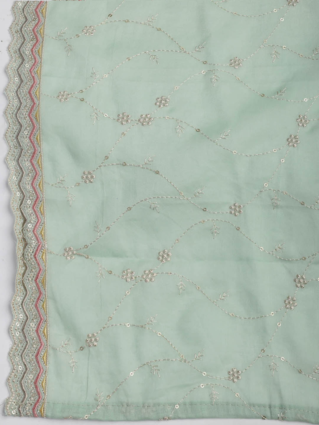 Embroidered Cotton Blend Unstitched Suit Piece With Dupatta