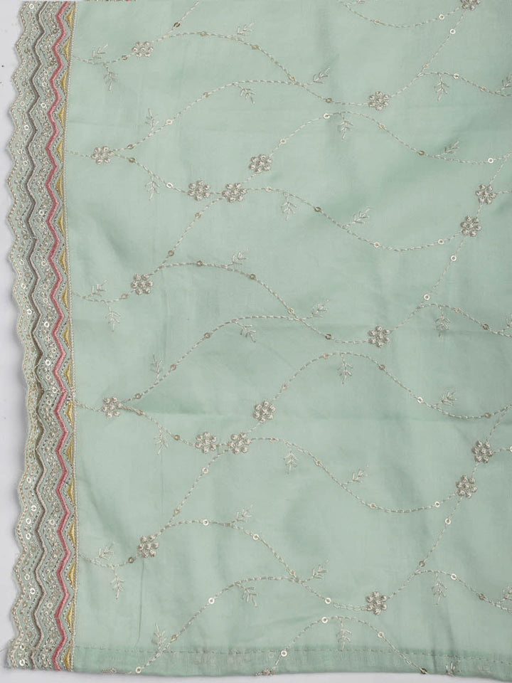 Embroidered Cotton Blend Unstitched Suit Piece With Dupatta