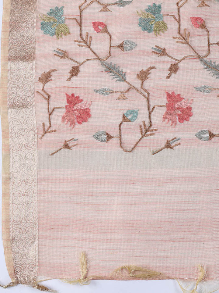 Woven Tissue Unstitched Suit With Dupatta