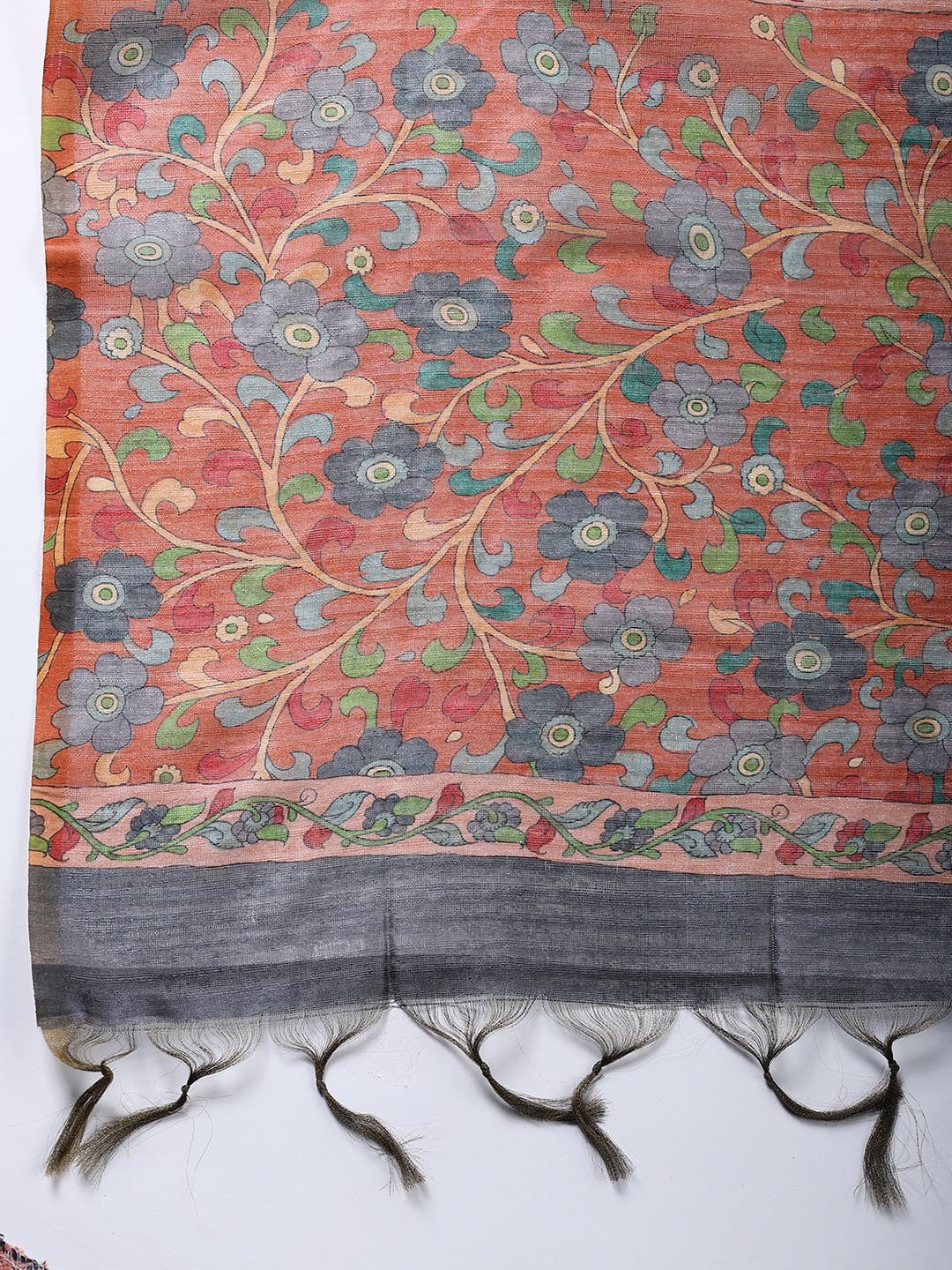 Neck Embroidered Tussar Unstitched Suit Piece With Dupatta
