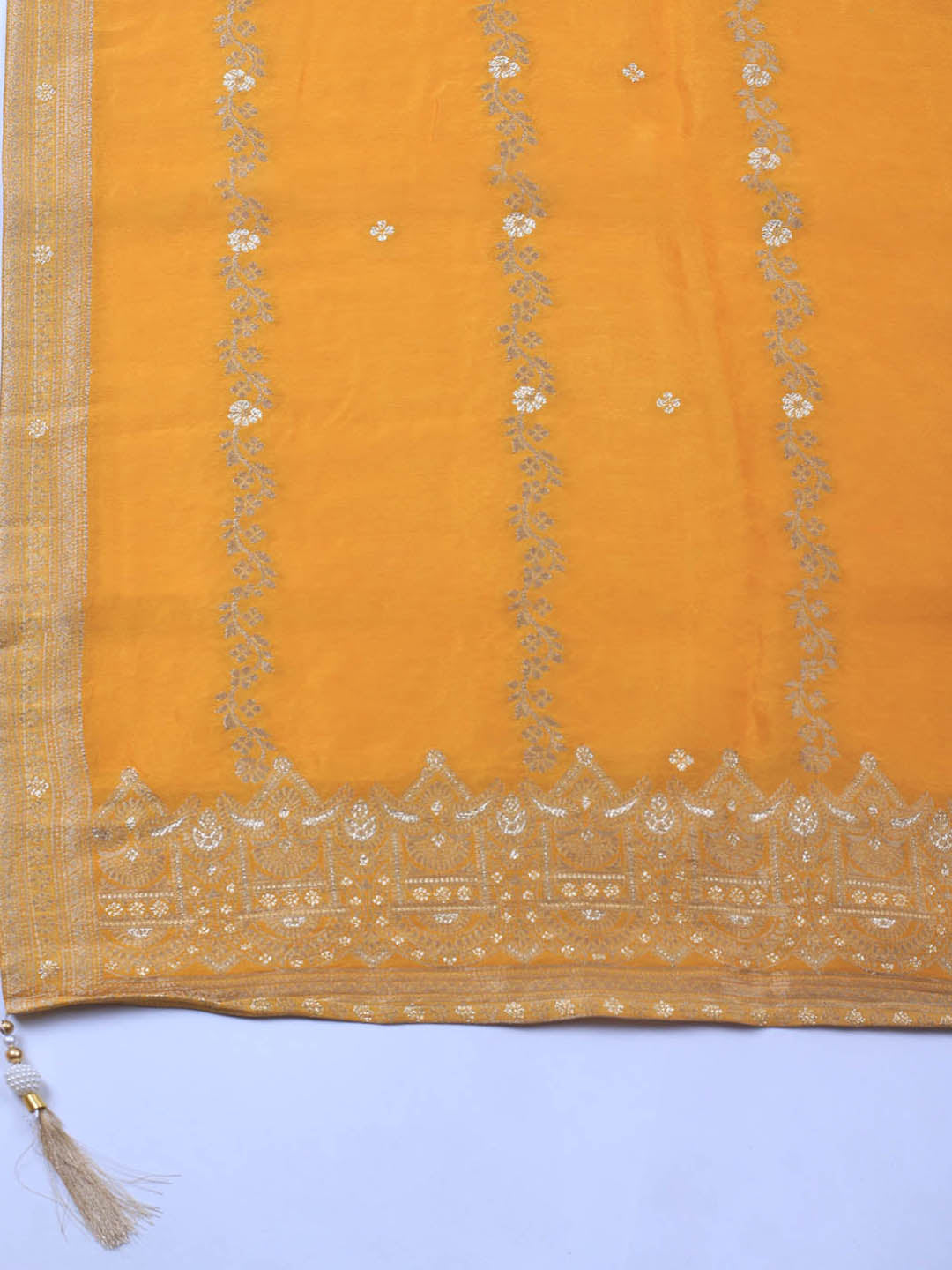 Embroidery Chanderi Unstitched Suit With Dupatta